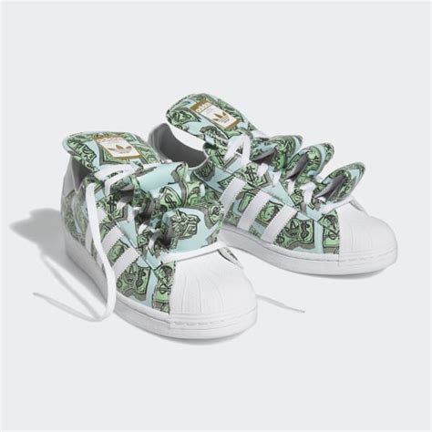 adidas superstar shoes money print.